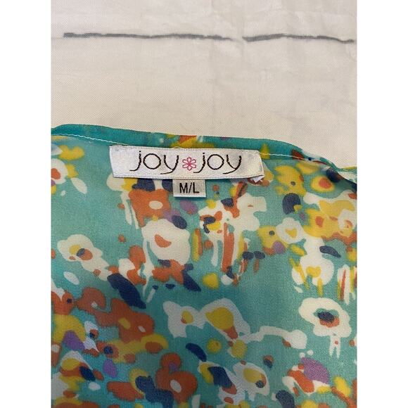 Joy Joy Kimono Boho Medium Large Beach Cover-Up Summer with Pom Poms - Picture 5 of 6